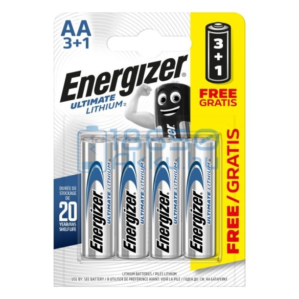 Energizer Ultimate Lithium Extra Tartós Lítium (AA / R6 / L91) Ceruza Elem (4db)