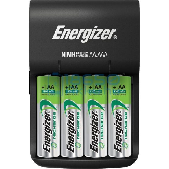 Energizer Base Ni-MH Akkumulátor Töltő + 4db 1300mAh (AA / R6) Ceruza Újratölthető Elem