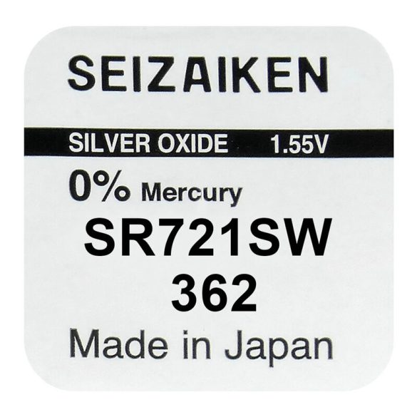 Seiko Seizaiken 362 / SR721SW Ezüst-Oxid Gombelem