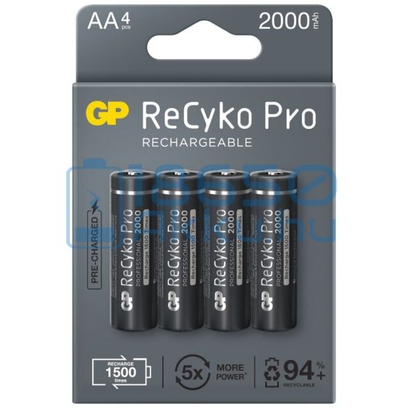 GP ReCyko Pro 2000mAh (AA / R6) Ceruza Újratölthető Elem / Ni-MH Akkumulátor (4db)