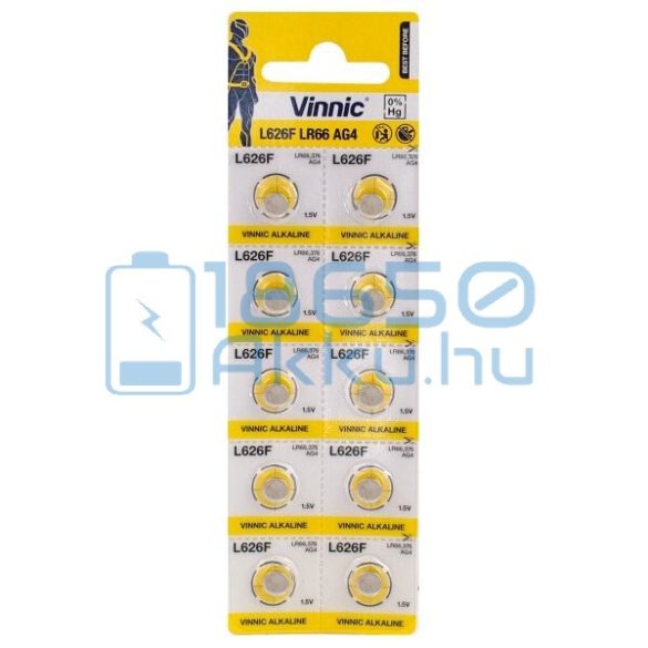 Vinnic AG4 / LR66 / L626F Alkáli Gombelem