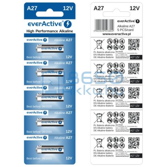 EverActive 27A 12V Alkáli Elem (5db)