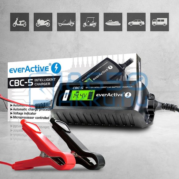 EverActive CBC-5 6V/12V Autó Akkumulátor Töltő