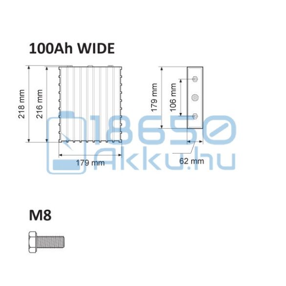 Winston (WB-LYP100AHA) 100Ah LiFePO4 Akkumulátor (WIDE)