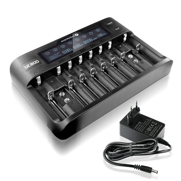 EverActive UC-800 Li-Ion / Li-HV / LiFePO4 / Ni-MH Akkumulátor Töltő