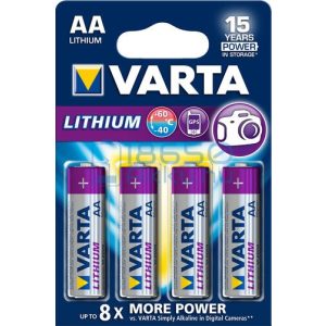 Varta Lithium Extra Tartós Lítium (AA / R6 / L91) Ceruza Elem (4db)