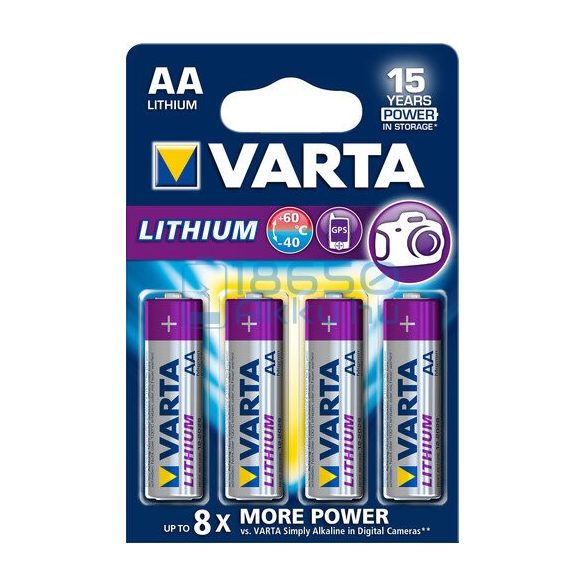 Varta Lithium Extra Tartós Lítium (AA / R6 / L91) Ceruza Elem (4db)