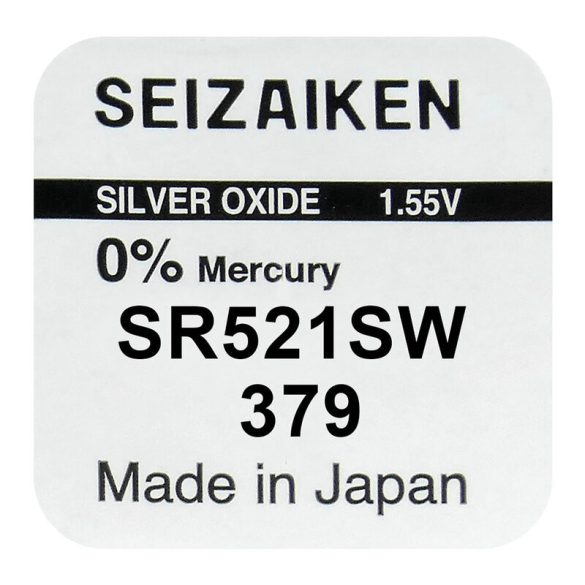 Seiko Seizaiken 379 / SR521SW Ezüst-Oxid Gombelem