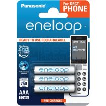   Panasonic Eneloop 750mAh (AAA / R03) Mikró Újratölthető Elem / Ni-MH Akkumulátor (3db) (Dect)