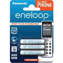   Panasonic Eneloop 750mAh (AAA / R03) Mikró Újratölthető Elem / Ni-MH Akkumulátor (3db) (Dect)