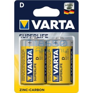 Varta Superlife Cink-Szén Féltartós (D / R20) Góliát Elem (2db)