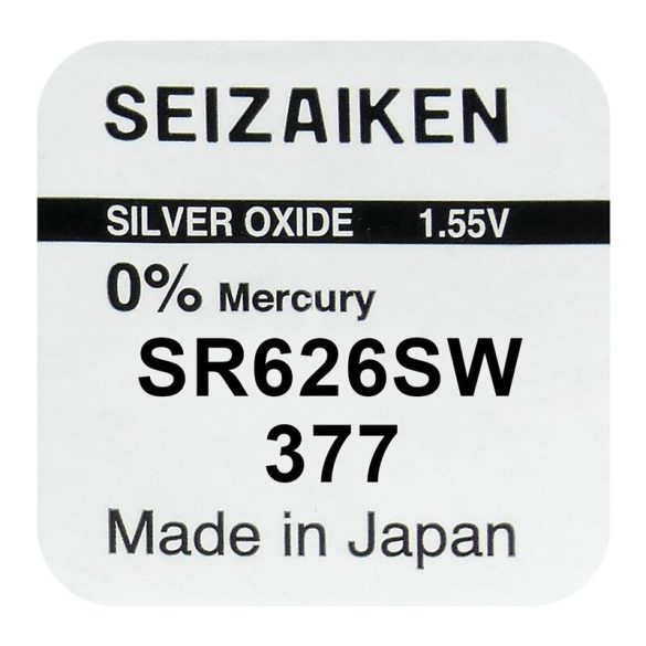 Seiko Seizaiken 377 / SR626SW Ezüst-Oxid Gombelem