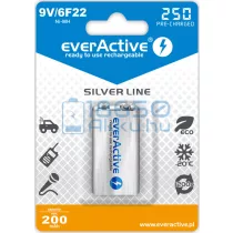   EverActive Silver 250 200mAh 6F22 9V Újratölthető Elem / Ni-MH Akkumulátor