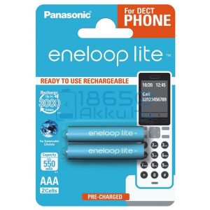 Panasonic Eneloop Lite 550mAh (AAA / R03) Mikró Újratölthető Elem / Ni-MH Akkumulátor (2db)