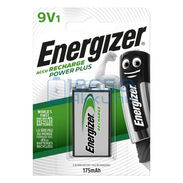 Energizer Power Plus 175mAh 6F22 9V Újratölthető Elem / Ni-MH Akkumulátor