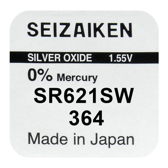 Seiko Seizaiken 364 / SR621SW Ezüst-Oxid Gombelem