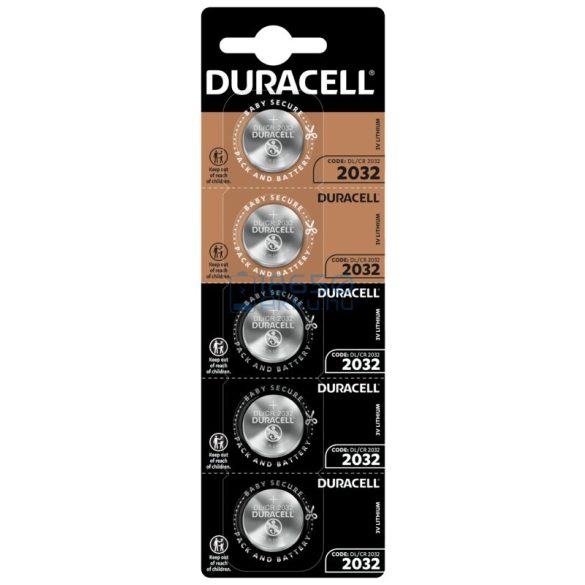 Duracell CR2032 Lítium Gombelem (5db)