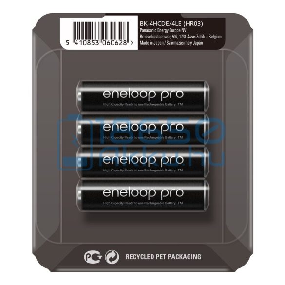 Panasonic Eneloop Pro 930mAh (AAA / R03) Mikró Újratölthető Elem / Ni-MH Akkumulátor (4db) (SP)