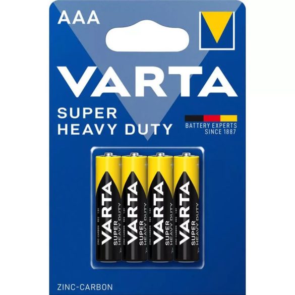 Varta Super Heavy Duty Cink-Szén Féltartós (AAA / R03) Mikro Elem (4db)