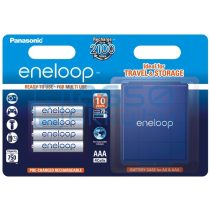   Panasonic Eneloop 750mAh (AAA / R03) Mikró Újratölthető Elem / Ni-MH Akkumulátor (4db) + Box