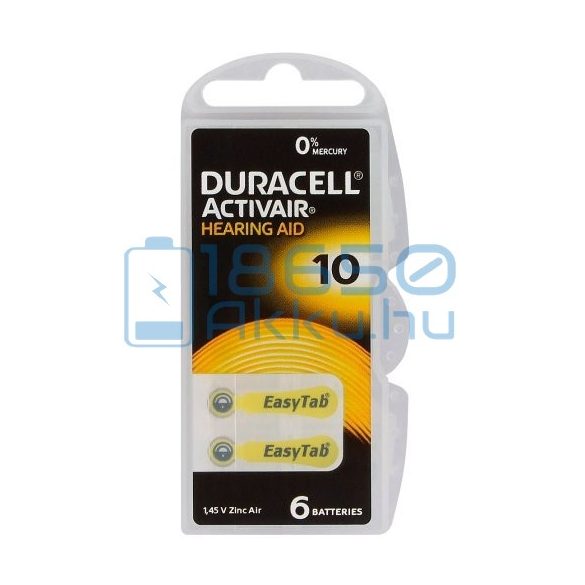 Duracell ActivAir 10 Hallókészülék Elem