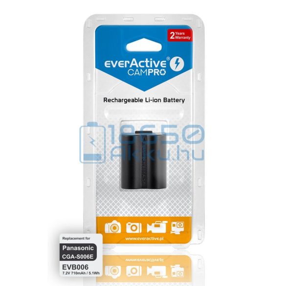 EverActive CamPro (Panasonic CGA-S006) Fényképezőgép Akkumulátor (EVB006)