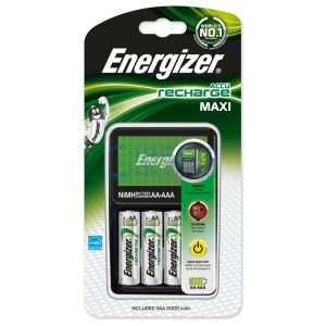 Energizer Maxi Ni-MH Akkumulátor Töltő + 4db 2000mAh (AA / R6) Ceruza Újratölthető Elem