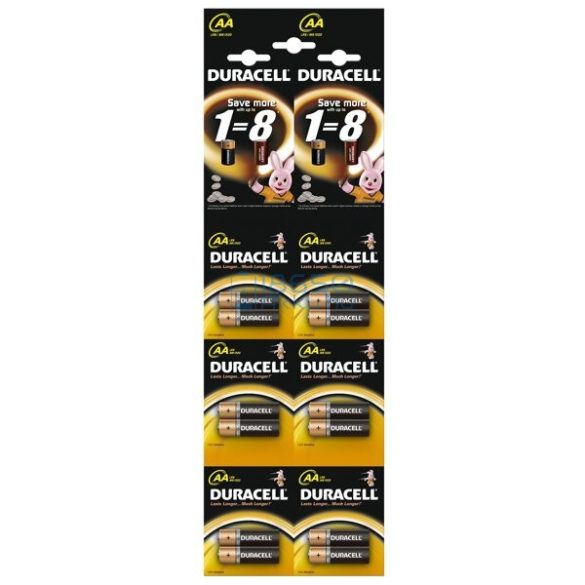 Duracell Basic Duralock Alkáli Tartós (AA / LR6 / MN1500) Ceruza Elem (12db) (6x2)