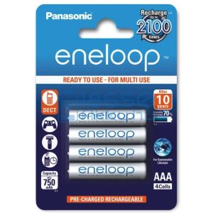 Panasonic Eneloop 750mAh (AAA / R03) Mikró Újratölthető Elem / Ni-MH Akkumulátor (4db)