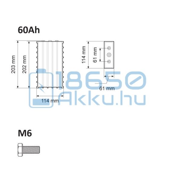 Winston (WB-LYP60AHA) 60Ah LiFePO4 Akkumulátor
