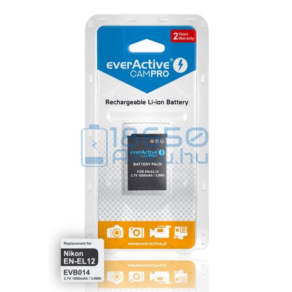 EverActive CamPro (Nikon EN-EL12) Fényképezőgép Akkumulátor (EVB014)