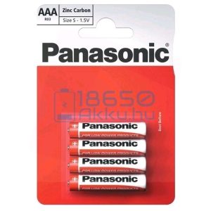 Panasonic Cink-Szén Féltartós (AAA / R03) Mikro Elem (4db)
