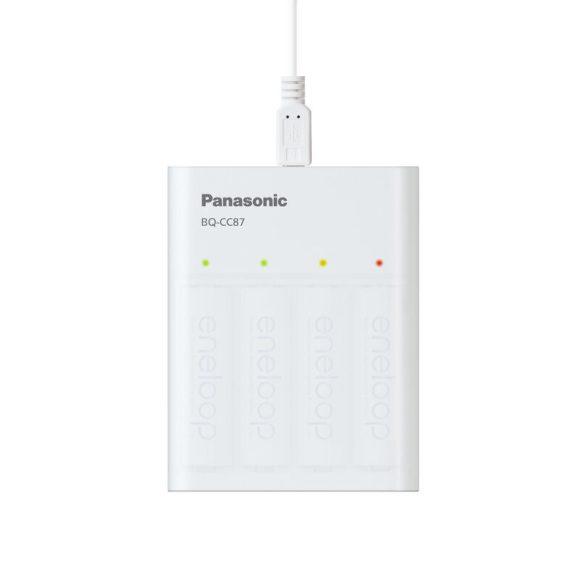Panasonic Eneloop BQ-CC87 Ni-MH Akkumulátor Töltő és Powerbank + 4db 2000mAh (AA / R6) Ceruza Újratölthető Elem