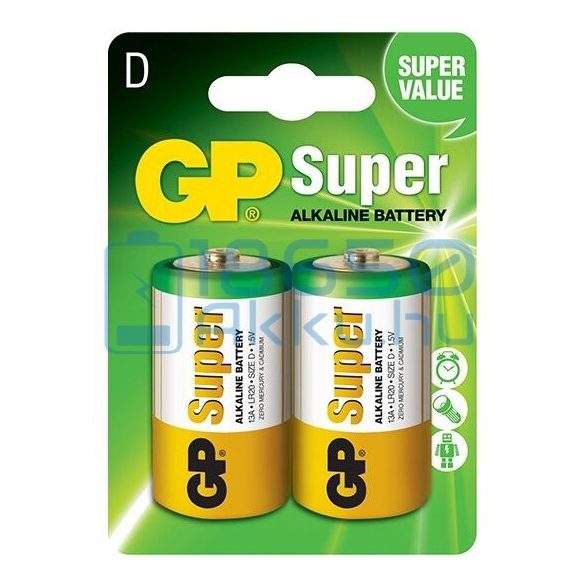 GP Super Alkáli Tartós (D / LR20) Góliát Elem (2db)