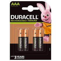  Duracell 750mAh (AAA / R03) Mikro Újratölthető Elem / Ni-MH Akkumulátor (4db)