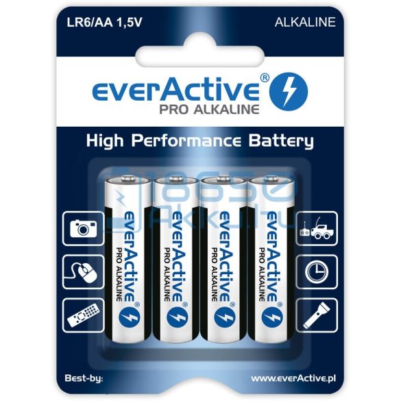 EverActive Pro Alkáli Tartós (AA / LR6) Ceruza Elem (4db)