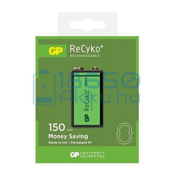 GP ReCyko+ 150 150mAh 6F22 9V Újratölthető Elem / Ni-MH Akkumulátor