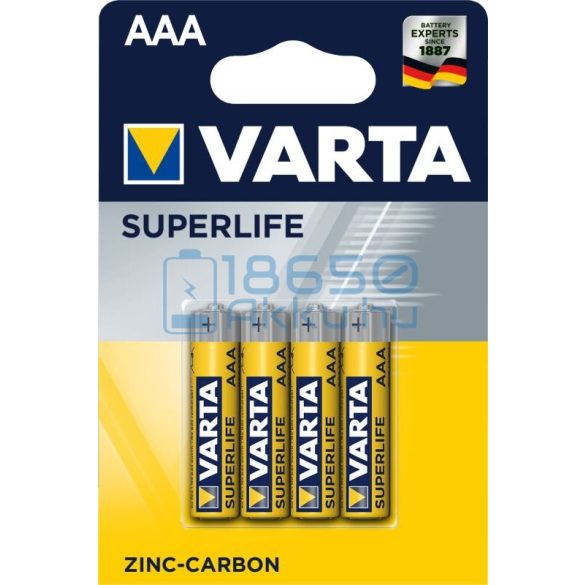 Varta Superlife Cink-Szén Féltartós (AAA / R03) Mikro Elem (4db)