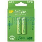   GP ReCyko 2700 2600mAh (AA / R6) Ceruza Újratölthető Elem / Ni-MH Akkumulátor (2db)