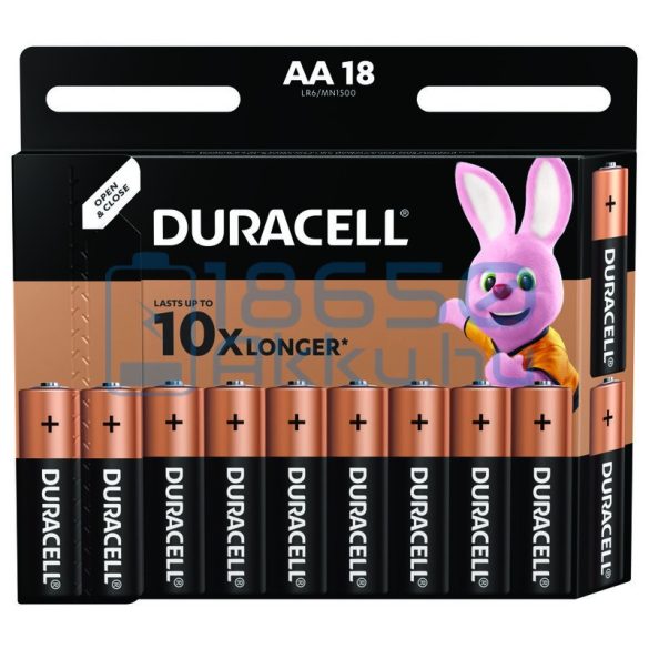 Duracell Basic Duralock Alkáli Tartós (AA / LR6 / MN1500) Ceruza Elem (18db)