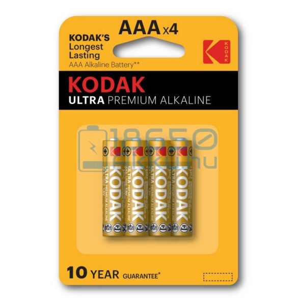 Kodak Ultra Premium Alkáli Tartós (AAA / LR03) Mikro Elem (4db)