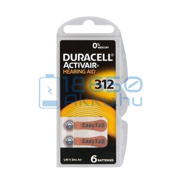 Duracell ActivAir 312 Hallókészülék Elem