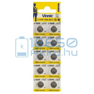 Vinnic AG13 / LR44 / L1154F Alkáli Gombelem (10db)