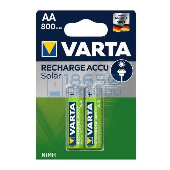 Varta Solar 800mAh (AA / R6) Ceruza Újratölthető Elem / Ni-MH Akkumulátor (2db)