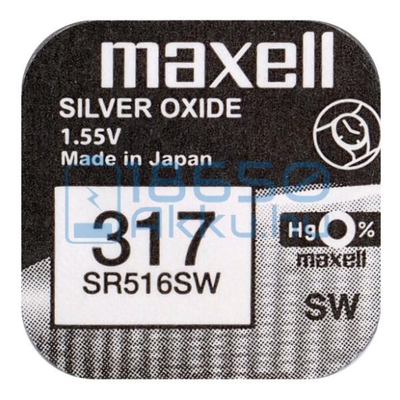 Maxell 317 / SR516SW Ezüst-Oxid Gombelem