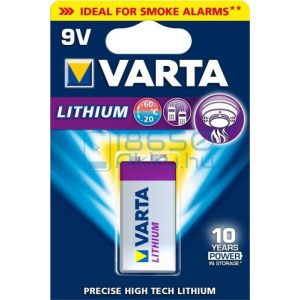 Varta Lithium 6F22 / LA522 9V Extra Tartós Lítium Elem