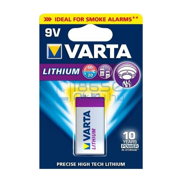 Varta Lithium 6F22 / LA522 9V Extra Tartós Lítium Elem