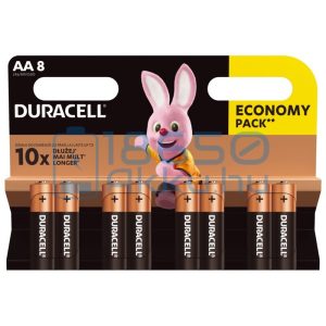 Duracell Basic Duralock Alkáli Tartós (AA / LR6 / MN1500) Ceruza Elem (8db)