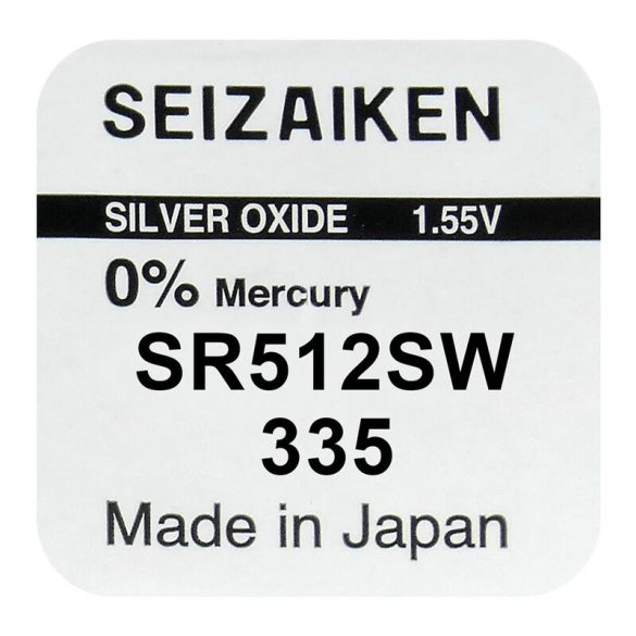 Seiko Seizaiken 335 / SR512SW Ezüst-Oxid Gombelem