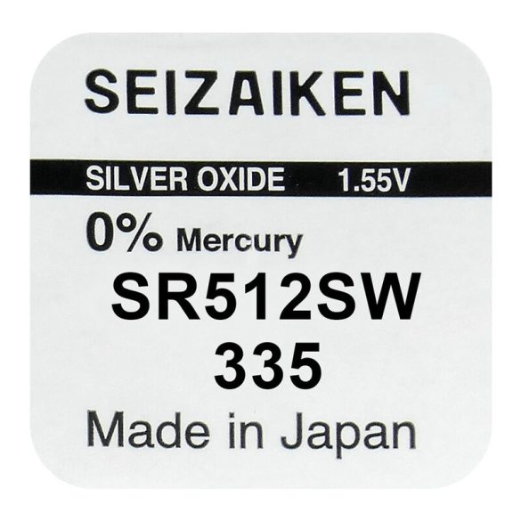 Seiko Seizaiken 335 / SR512SW Ezüst-Oxid Gombelem